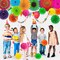 Cinco De Mayo Fiesta Party Decorations - Multi-Color Hanging Paper Fan, Tissue Paper Pom Poms, Circle Dots Garland, Triangle Pennant for Mexican Birthday Decorations
